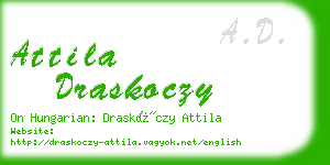 attila draskoczy business card